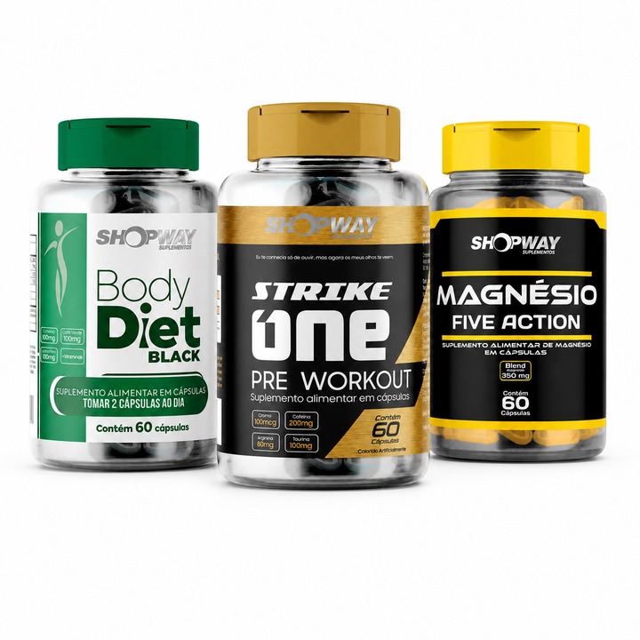 Kit Performance Total Shopway - Body Diet + Strike One + Magnésio